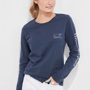 Vintage Vineyard Vines Whale Long-Sleeve Print Tee